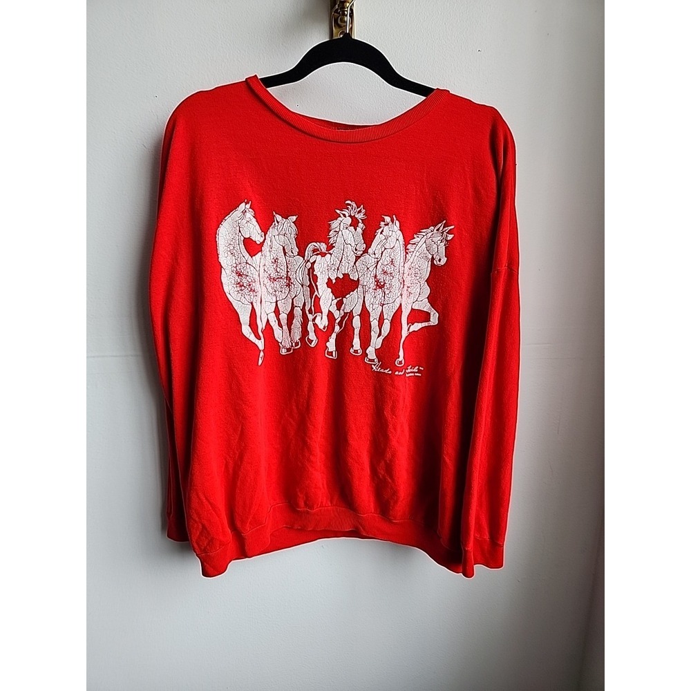 Vintage Linda Lori Equestrian Sweatshirt Horse Western Graphic Ranchcore